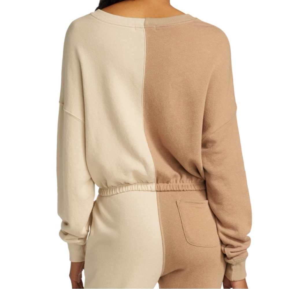 n:PHILANTHROPY Two-Tone Sweatshirt in Beige and Cream - Picture 2 of 8
